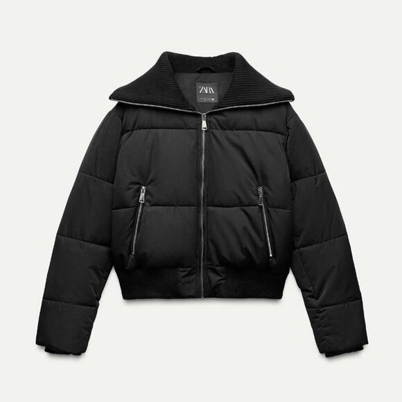 Zara black puffer coat size M - Picture 2 of 6